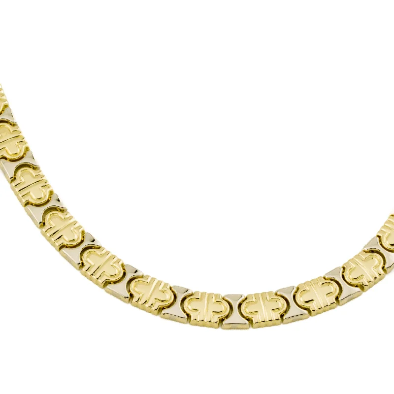 sapphire necklaces for women -sapphire necklaces for women -9mm Wide Fashion 16" Necklace in 18K Two-Tone Gold