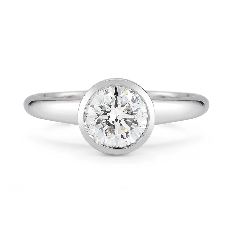 high-end engagement rings -high-end engagement rings -Steller Bezel Set Solitaire Diamond Engagement Ring