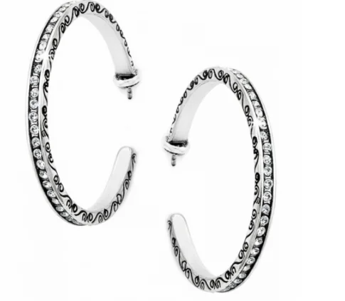 women’s earrings -women’s earrings -Secret Of Love Hoop Earrings J16302