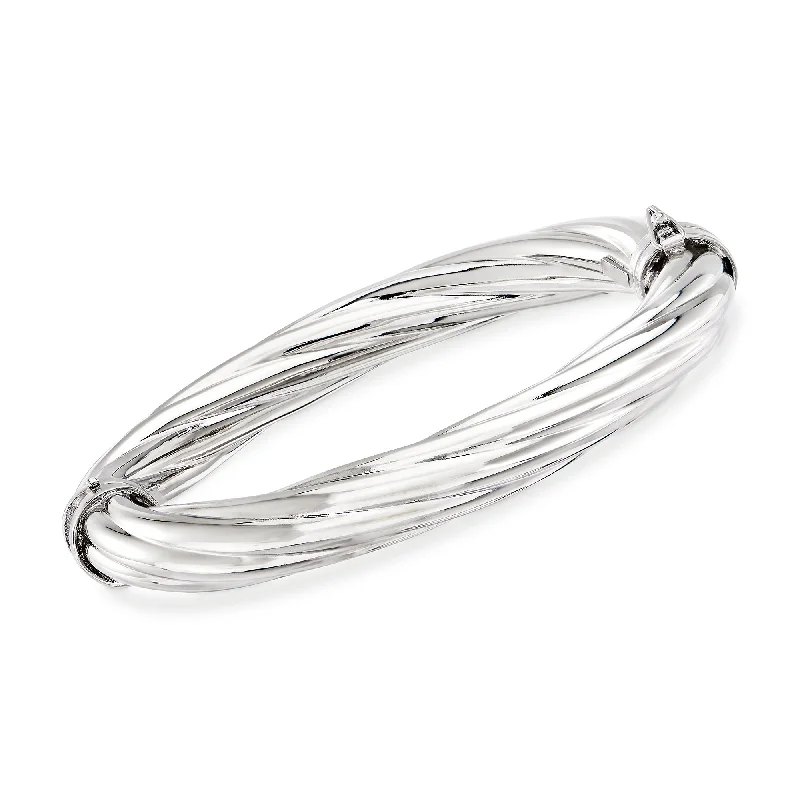 colorful bracelets for women -colorful bracelets for women -Ross-Simons Italian Sterling Silver Twisted Oval Bangle Bracelet