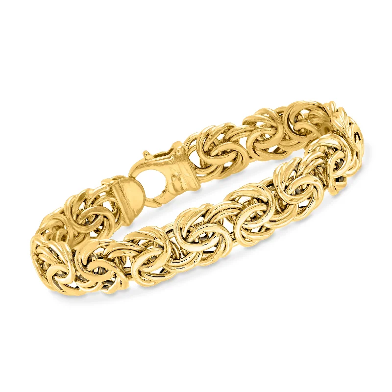 gold cuff bracelets for women -gold cuff bracelets for women -Ross-Simons 14kt Yellow Gold Byzantine Bracelet