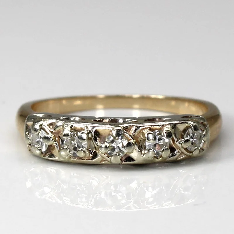 luxury rings for women -luxury rings for women -Five Stone Diamond Ring | 0.15ctw | SZ 5.25 |