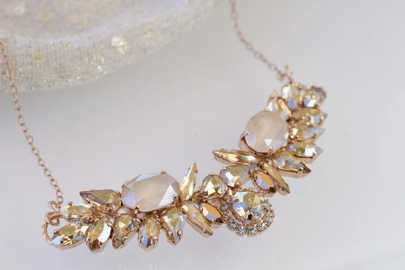 adjustable necklaces for women -adjustable necklaces for women -BRIDAL CHAMPAGNE NECKLACE